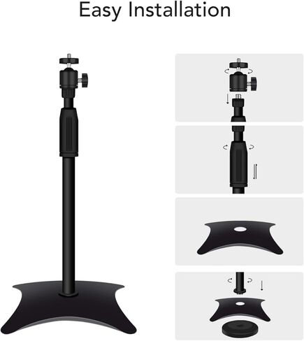 Universal Projector Tripod Stand Black, Up to 49 Inch Extendable Tripod, Floor Stand Holder - Compatible with Most Single Hole Projector, DSLRs, Digital Cameras and Action Cameras in Kuwait