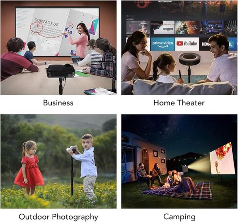 Universal Projector Tripod Stand Black, Up to 49 Inch Extendable Tripod, Floor Stand Holder - Compatible with Most Single Hole Projector, DSLRs, Digital Cameras and Action Cameras in Kuwait