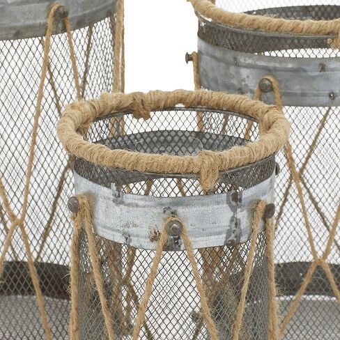 Deco 79 Metal Lantern with Intricate Scroll Work, Set of 2 12", 9"H, Beige in Kuwait
