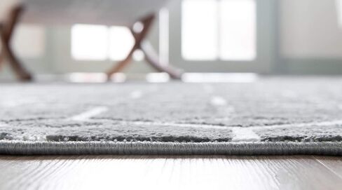 Rugs.com Lattice Trellis Collection Rug – 10 Ft Runner Blue Low-Pile Rug Perfect for Hallways, Entryways in Kuwait