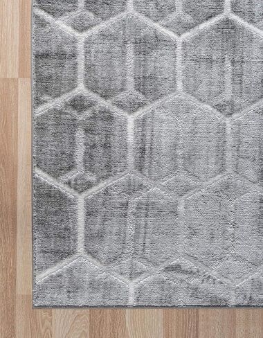 Rugs.com Lattice Trellis Collection Rug – 10 Ft Runner Blue Low-Pile Rug Perfect for Hallways, Entryways in Kuwait