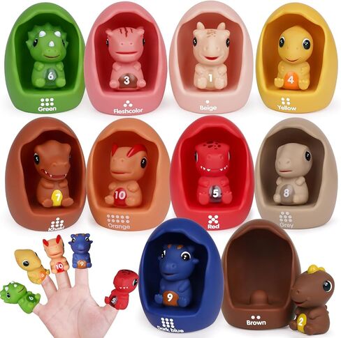 ألعاب العد المطابقة لأرقام الديناصورات الصغيرة، لعبة تعليمية، مجموعة ألعاب الديناصورات للأطفال، دمى الأصابع، التعرف على فرز الألوان، ألعاب المحركات الدقيقة، هدايا أدوات تعليم مونتيسوري in Kuwait