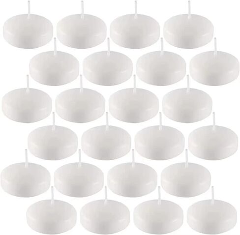 RYGufamizi 3 inches Floating Candles, White odorless Floating Wax, Used for Cylindrical vases, centerpieces for Candlelight Weddings, Parties, Swimming Pools, and Vacations (24 pcs) in Kuwait