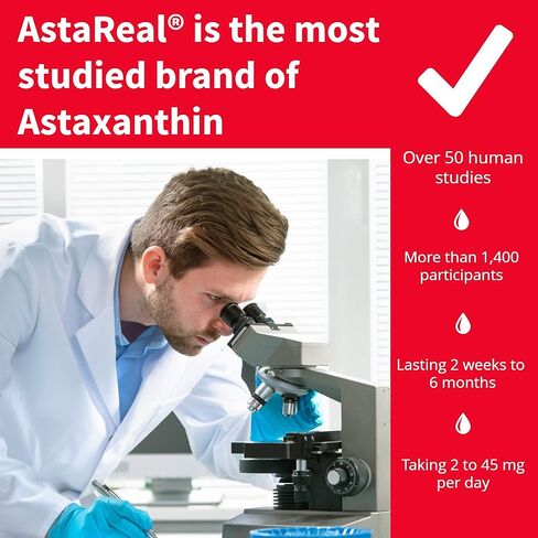 Lindberg Astaxanthin 12 Mg With Extra Virgin Olive Oil, Astareal Brand, 60 Softgels (99-193) in Kuwait