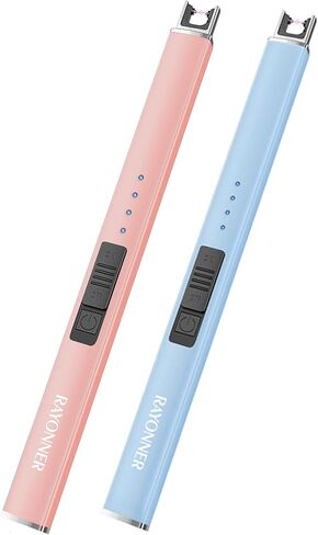 RAYONNER Lighter Electric Lighter Candle Lighter Rechargeable USB Lighter Arc Lighter (Rose Gold*2, 1Count（Pack of 2）) in Saudi Arabia