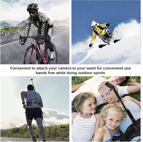كامنون حزام تثبيت حزام الخصر + عصا سيلفي بديلة قابلة للتعديل لكاميرا جو برو هيرو 11/10/9/8/اوسمو بوكيت/انستا 360 ون/اكس/اكس 2/اكس 3 in Kuwait