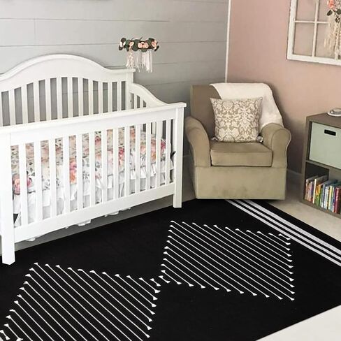 Boho Kitchen Rugs,2'x4.3' Washable Black Bathroom Rug Runner, Cotton Woven Tassels Diamond Soft Indoor Mat Hallways Carpet for Laundry Entryway in Kuwait