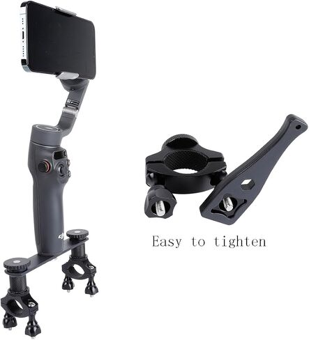 Leenconghui Bike Handlebar Clamp Mount for Mobile Phone stabilizer, Compatible with DJI OM6/OM5/SE/OM4/OSMO Mobile 3/Feiyu/Zhiyun Smooth Q and Other Phone Gimbal Stabilizer in Saudi Arabia