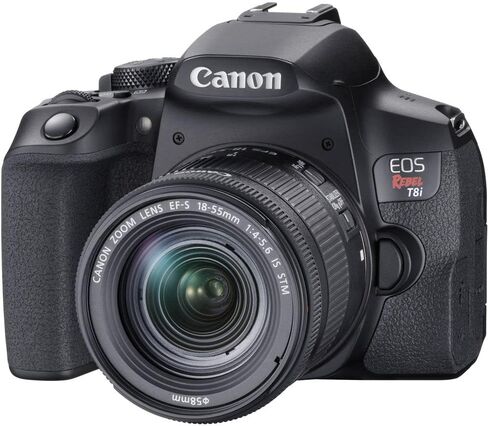 Canon EOS Rebel T8i DSLR Camera with 18-55mm Lens (3924C002) + Canon EF 50mm Lens + 64GB Memory Card + Color Filter Kit + Case + Filter Kit + Corel Photo Software + LPE17 Battery + More (Renewed) in Saudi Arabia