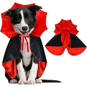 Dog Halloween Costumes, Dog Vampire Cloak Costume Dog Devil Costume Dog Vampire Cloak Cape Halloween Costumes for Small Medium Large Dogs Pets (Large)