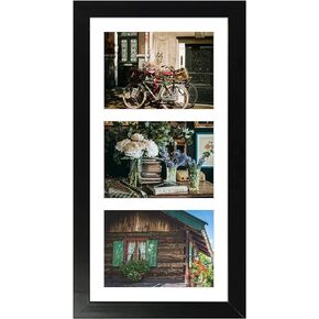 AUEAR, 7x14 Picture Frame, Solid Wood and High Definition Glass, Display Three 4x6 Photos with Mat or 7x14 Without Mat, Wall Display, Decorate Home or Office, White