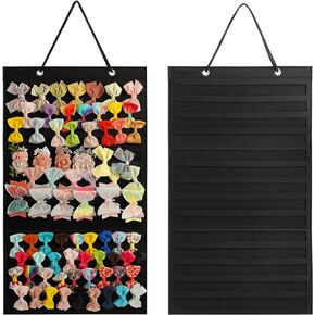 حامل فيونكة للفتيات الصغيرات، حامل فيونكات شعر لحديثي الولادة، منظم تخزين مشابك الشعر المعلقة، حامل عرض لتخزين مشابك الشعر لغرفة البنات (أسود) in Kuwait