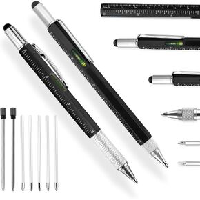 مجموعة اقلام متعددة الاستخدامات 6 في 1 مكونة من قطعتين للرجال مكونة من 2 قطعة، اداة فنية متعددة الاستخدامات ومفك براغي، هدايا عيد ميلاد للرجال والاب والجد والصديق، ادوات رائعة للكريسماس وعيد الاب in Kuwait