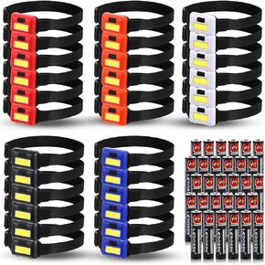 Treela 30 Pieces Led Headlamp Flashlight Outdoor Head Lamp Adjustable Headband Flashlights with 3 Modes Include 90 AAA Batteries Bright Waterproof Headlights for Outdoor Night Camping Hiking Fishing in Saudi Arabia