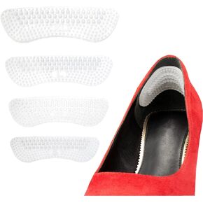 4 Pairs Heel Cushion Pads,Heel Grips for Ladies and Kids Shoes,Insoles for Shoes Too Big,Self Adhesive Heel Cushion Pads,Silicone Heel Protectors,High Heel Cushion Pads (Transparent) in Saudi Arabia