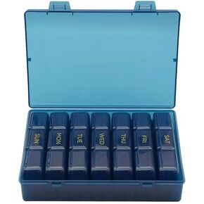 منظم حبوب الدواء الأسبوعي 3 مرات في اليوم، منظم حبوب فيتامين كبير للسفر 7 أيام 3 مرات في اليوم، صندوق حبوب منع الحمل اليومي، حاوية حبوب منع الحمل اليومية، منظم الأدوية لتكملة الأغطية الشفافة وزيوت السمك in Kuwait