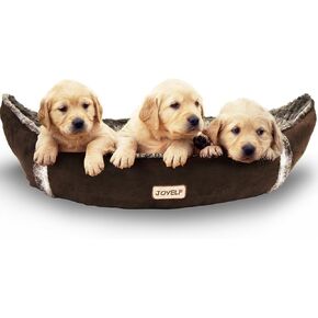 سرير كلب متوسط ​​الحجم من JOYELF مع غطاء قابل للغسل وقابل للإزالة، سرير احتضان لطيف لسفينة القراصنة لتدفئة القطط، سرير حيوانات أليفة مهدئ من الموز الفخم للكلاب والقطط مع ألعاب تصدر أصواتًا كهدية in Kuwait