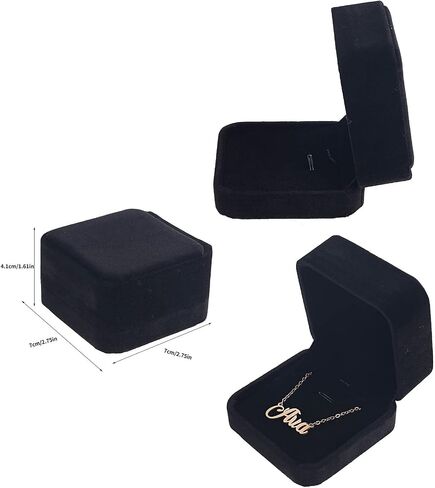 RJ Displays-12 Piece Plush Velvet Pendant Earring Necklace Jewelry Display Box for Anniversary, Wedding, Engagement, Proposal, Christmas., Valentine, Mother's Day Jewelry Gift (Black) in Saudi Arabia
