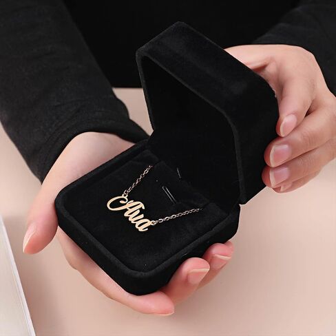 RJ Displays-12 Piece Plush Velvet Pendant Earring Necklace Jewelry Display Box for Anniversary, Wedding, Engagement, Proposal, Christmas., Valentine, Mother's Day Jewelry Gift (Black) in Saudi Arabia