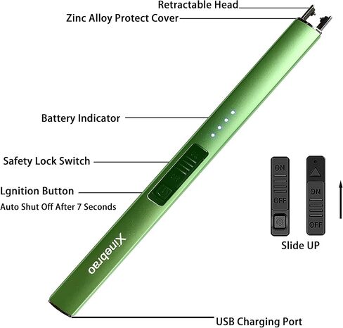 XINEBRAO ولاعة كهربائية ولاعة شمعة ولاعة USB قابلة للشحن ولاعة قوس (أزرق + أزرق) in Kuwait