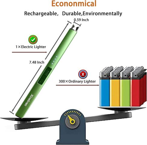 XINEBRAO ولاعة كهربائية ولاعة شمعة ولاعة USB قابلة للشحن ولاعة قوس (أزرق + أزرق) in Kuwait