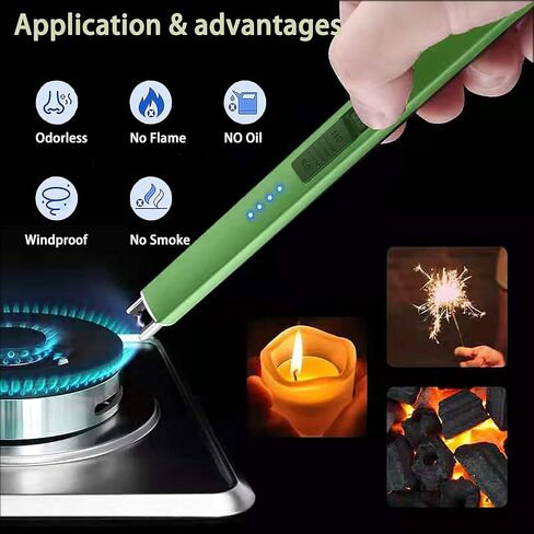 XINEBRAO ولاعة كهربائية ولاعة شمعة ولاعة USB قابلة للشحن ولاعة قوس (أزرق + أزرق) in Kuwait