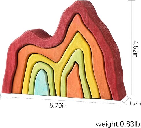 JETMHH Wooden Tree Toys Balancing Stone Blocks | Wooden Sorting Stacking Balancing Stone Rocks for Toddlers 3+ | Lightweight Colorful Educational Toys (Forest) in Saudi Arabia