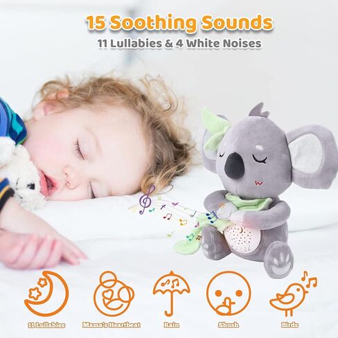 Baby Soother, Portable Sound Machine Baby with Projector, Night Light, 15 Lullabies, Baby White Noise Machine for Cribs Travel Newborns, Auto-Off & Volume Control, Baby Shower Gifts Infants Girls Boys in Kuwait