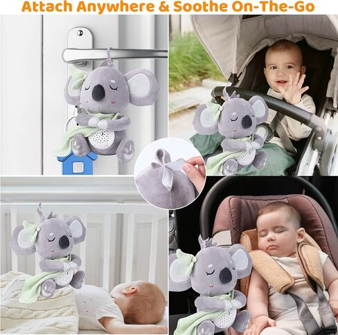 Baby Soother, Portable Sound Machine Baby with Projector, Night Light, 15 Lullabies, Baby White Noise Machine for Cribs Travel Newborns, Auto-Off & Volume Control, Baby Shower Gifts Infants Girls Boys in Kuwait