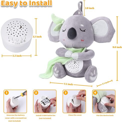 Baby Soother, Portable Sound Machine Baby with Projector, Night Light, 15 Lullabies, Baby White Noise Machine for Cribs Travel Newborns, Auto-Off & Volume Control, Baby Shower Gifts Infants Girls Boys in Kuwait