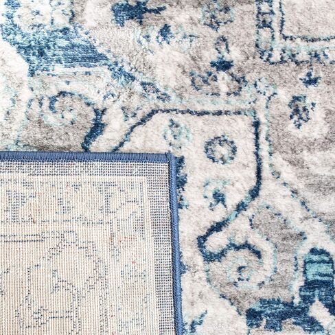 SAFAVIEH Brentwood Collection 10' x 13' Ivory/Blue BNT851A Medallion Distressed Non-Shedding Living Room Dining Bedroom Area Rug in Saudi Arabia