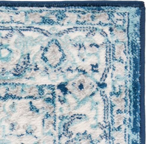 SAFAVIEH Brentwood Collection 10' x 13' Ivory/Blue BNT851A Medallion Distressed Non-Shedding Living Room Dining Bedroom Area Rug in Saudi Arabia