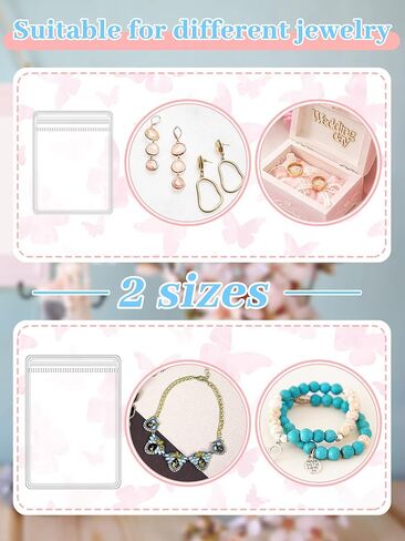 2 Pieces Transparent Travel Jewelry Organizer Portable Jewelry Storage Book Travel Jewelry case Earring Holder Jewelry Storage Album with 164 Grids and 60 Thicken PVC Bags in Saudi Arabia