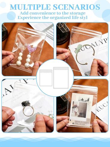 2 Pieces Transparent Travel Jewelry Organizer Portable Jewelry Storage Book Travel Jewelry case Earring Holder Jewelry Storage Album with 164 Grids and 60 Thicken PVC Bags in Saudi Arabia