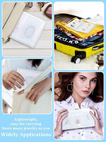 2 Pieces Transparent Travel Jewelry Organizer Portable Jewelry Storage Book Travel Jewelry case Earring Holder Jewelry Storage Album with 164 Grids and 60 Thicken PVC Bags in Saudi Arabia