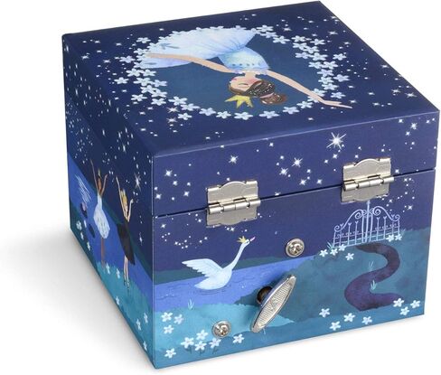 صندوق المجوهرات الموسيقية من جويل كيبر مع راقصة الباليه الدوارة، 4.25 × 4.75 × 3.5 بوصة، حزمة تصميم لامعة مع صندوق مجوهرات موسيقي مع تصميم يونيكورن جليتر قوس قزح والنجوم in Kuwait
