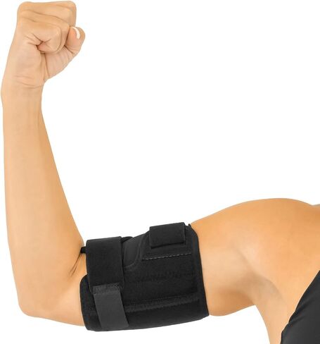 كم ضغط من Vive Bicep لالتهاب الأوتار - دعامة دعم ثلاثية الرؤوس والعضلة ذات الرأسين العلوية لتخفيف الألم - غلاف مريح وخفيف الوزن وقابل للتعديل للتعافي أو إعادة التأهيل أو التدريبات (متوسط) in Saudi Arabia
