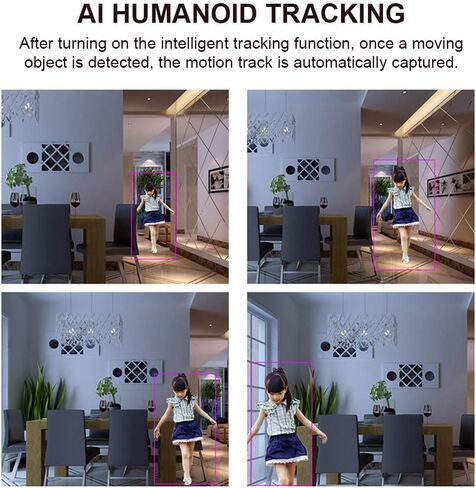 SECUEYE APP 2MP كاميرا IP منزلية 1080P واي فاي عموم/إمالة/تكبير تتبع تلقائي رؤية نهارية/ليلية اتجاهين كشف الحركة الصوتية وتسجيل بطاقة TF in Kuwait