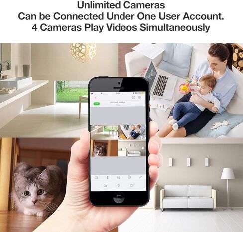 SECUEYE APP 2MP كاميرا IP منزلية 1080P واي فاي عموم/إمالة/تكبير تتبع تلقائي رؤية نهارية/ليلية اتجاهين كشف الحركة الصوتية وتسجيل بطاقة TF in Kuwait