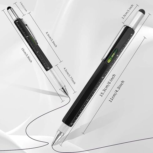 مجموعة اقلام متعددة الاستخدامات 6 في 1 مكونة من قطعتين للرجال مكونة من 2 قطعة، اداة فنية متعددة الاستخدامات ومفك براغي، هدايا عيد ميلاد للرجال والاب والجد والصديق، ادوات رائعة للكريسماس وعيد الاب in Kuwait