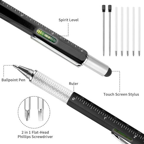 مجموعة اقلام متعددة الاستخدامات 6 في 1 مكونة من قطعتين للرجال مكونة من 2 قطعة، اداة فنية متعددة الاستخدامات ومفك براغي، هدايا عيد ميلاد للرجال والاب والجد والصديق، ادوات رائعة للكريسماس وعيد الاب in Kuwait