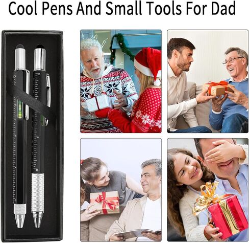 مجموعة اقلام متعددة الاستخدامات 6 في 1 مكونة من قطعتين للرجال مكونة من 2 قطعة، اداة فنية متعددة الاستخدامات ومفك براغي، هدايا عيد ميلاد للرجال والاب والجد والصديق، ادوات رائعة للكريسماس وعيد الاب in Kuwait
