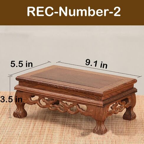 GOLDY&WENDY Chinese Wooden Rosewood Base Rectangular Chicken Wing Wood Carved Stand Base Vase Plant Buddha Statue Fish Tank Pedestal in Saudi Arabia