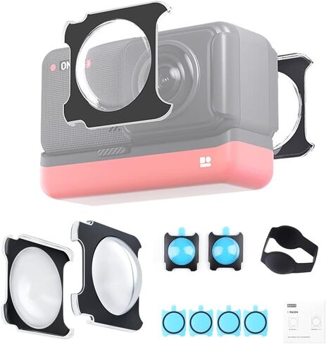 واقيات العدسات المزدوجة MTOM لـ Insta360 ONE RS/R PC حافظة غطاء للعدسات الواقية لملحقات الكاميرا الرياضية Insta360 ONE RS/R واقي عدسة RS/R واحد in Kuwait