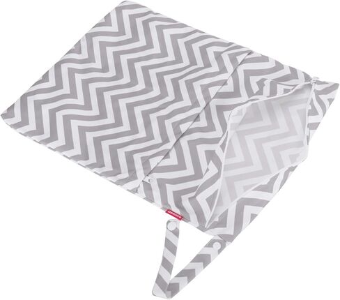 Damero 3pcs Travel Wet and Dry Bag Organizer with Handle for Cloth Diaper, Pumping Parts, Swimsuit and More, Easy to Grab and Go, Gray Chevron in Kuwait