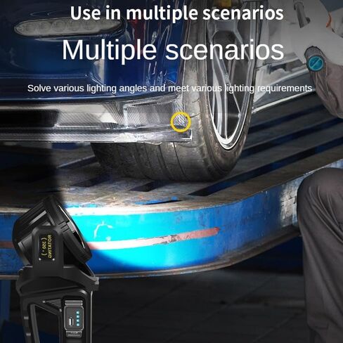 1300000 Lumens Spotlight, Rechargeable Led Spotlight Flashlight with 350° Rotate Head, 9 Modes Super Bright Spot Lights Outdoor Handheld, IPX6 Waterproof Solar Flashlight for Emergencies in Kuwait