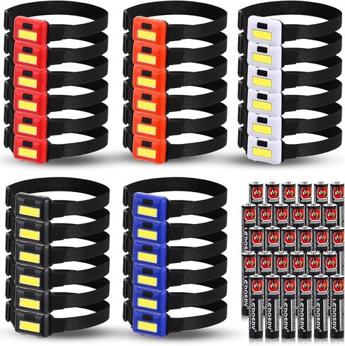 Treela 30 Pieces Led Headlamp Outdoor Head Lamp Adjustable Headband Flashlights Bright Waterproof Headlights for Work Camping Hiking Fishing, 3 Modes in Saudi Arabia