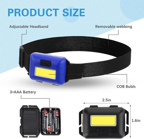 Treela 30 Pieces Led Headlamp Outdoor Head Lamp Adjustable Headband Flashlights Bright Waterproof Headlights for Work Camping Hiking Fishing, 3 Modes in Saudi Arabia