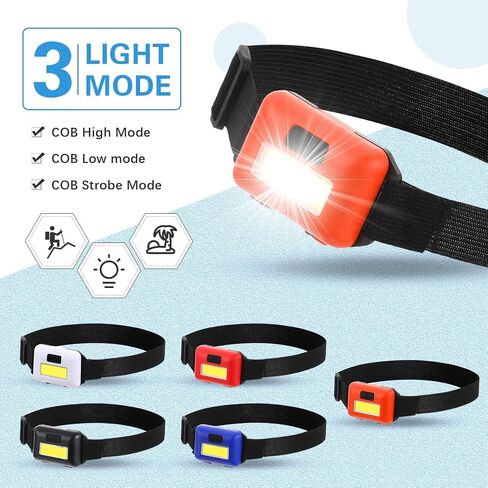 Treela 30 Pieces Led Headlamp Outdoor Head Lamp Adjustable Headband Flashlights Bright Waterproof Headlights for Work Camping Hiking Fishing, 3 Modes in Saudi Arabia