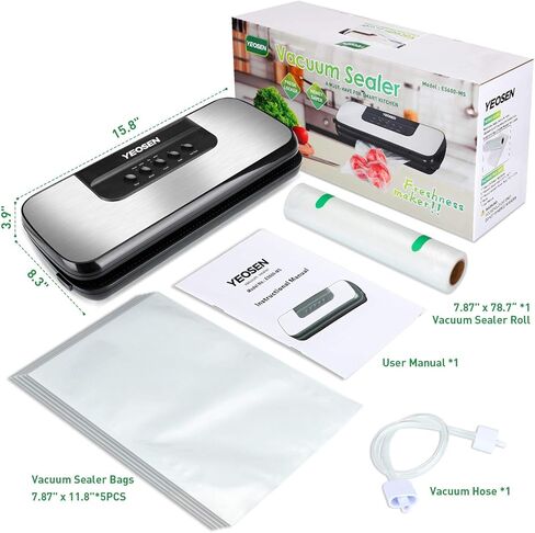 ماكينة غلق أكياس الهواء من YEOSEN - ماكينة حفظ الطعام الأوتوماتيكية 2 في 1 مع أوضاع رطبة جافة، تصميم مضغوط in Kuwait